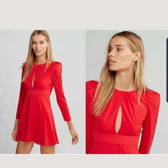 Express Dresses & Skirts - Express's Plunging Front Fit and Flare Dress